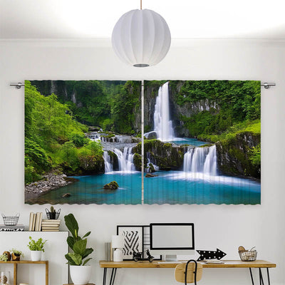 Vorhang Motiv Wasserfall im Wald