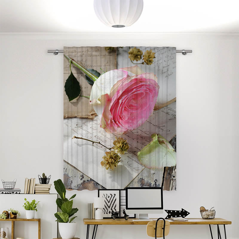 Vorhang Motiv Rose Pink Brief Vintage