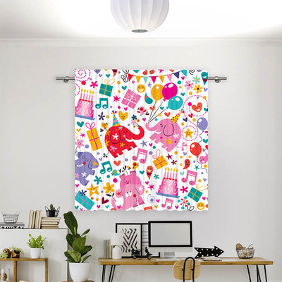 Vorhang Motiv Elefanten Kindergeburtstag