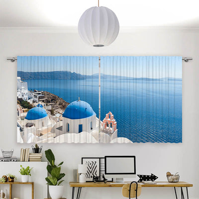 Vorhang Motiv Kirche Santorini