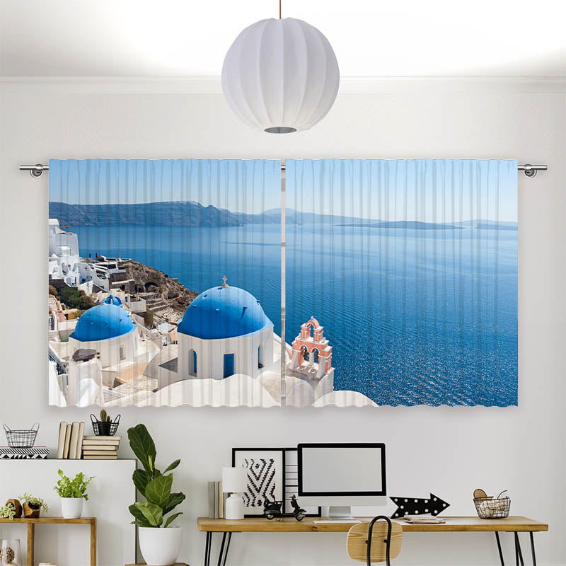Vorhang Motiv Kirche Santorini