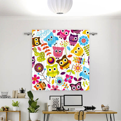 Vorhang Motiv Eulen Grafik