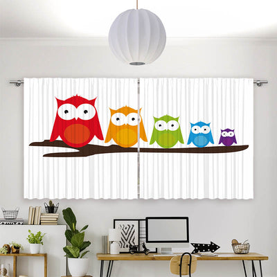 Vorhang Motiv Bunte Eulen