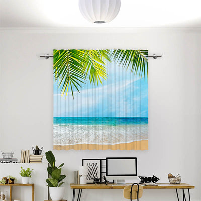 Vorhang Motiv Palmenblaetter Meer