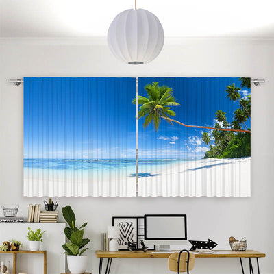Vorhang Motiv Traumstrand mit Palmen