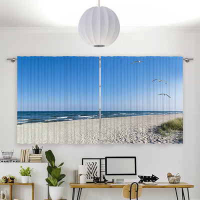 Vorhang Motiv Strand mit Moewen