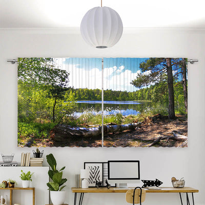 Vorhang Motiv Waldsee Panorama