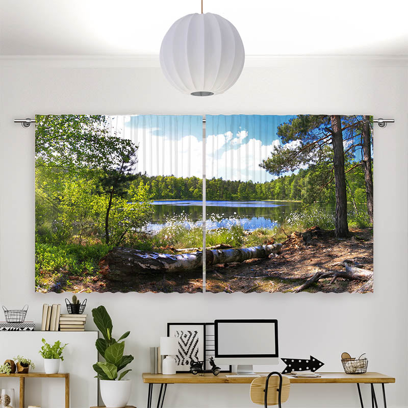 Vorhang Motiv "Waldsee Panorama"