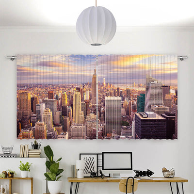 Vorhang Motiv Sunset New York City Skyline