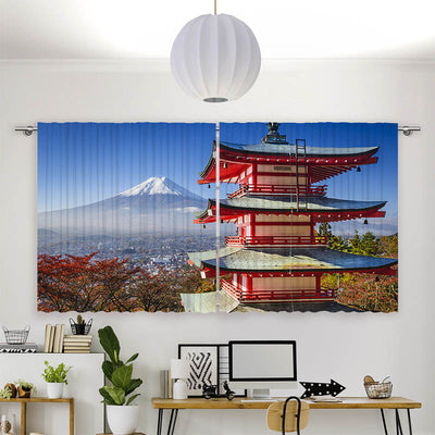 Vorhang Motiv Fuji im Herbst