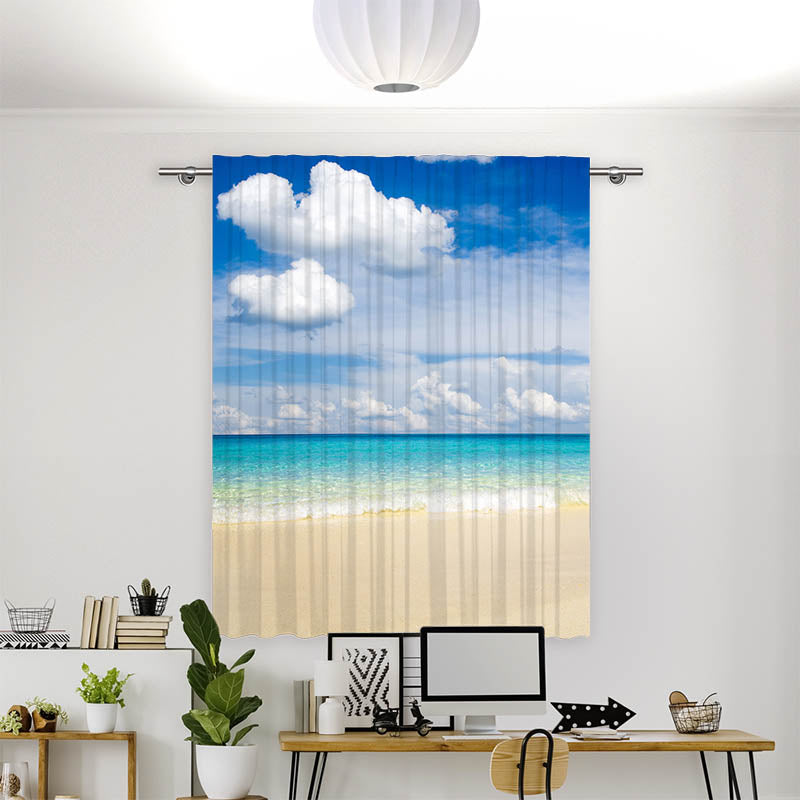 Vorhang Motiv Meer Himmel Strand