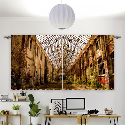 Vorhang Motiv Verlassene Fabrikhalle in Leipzig