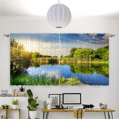 Vorhang Motiv Idyllischer Waldsee