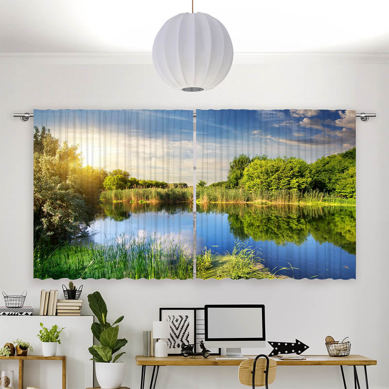 Vorhang Motiv Idyllischer Waldsee
