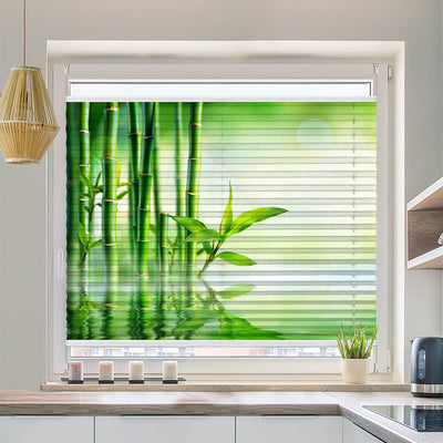 Wabenplissee Motiv Bambus Wasser