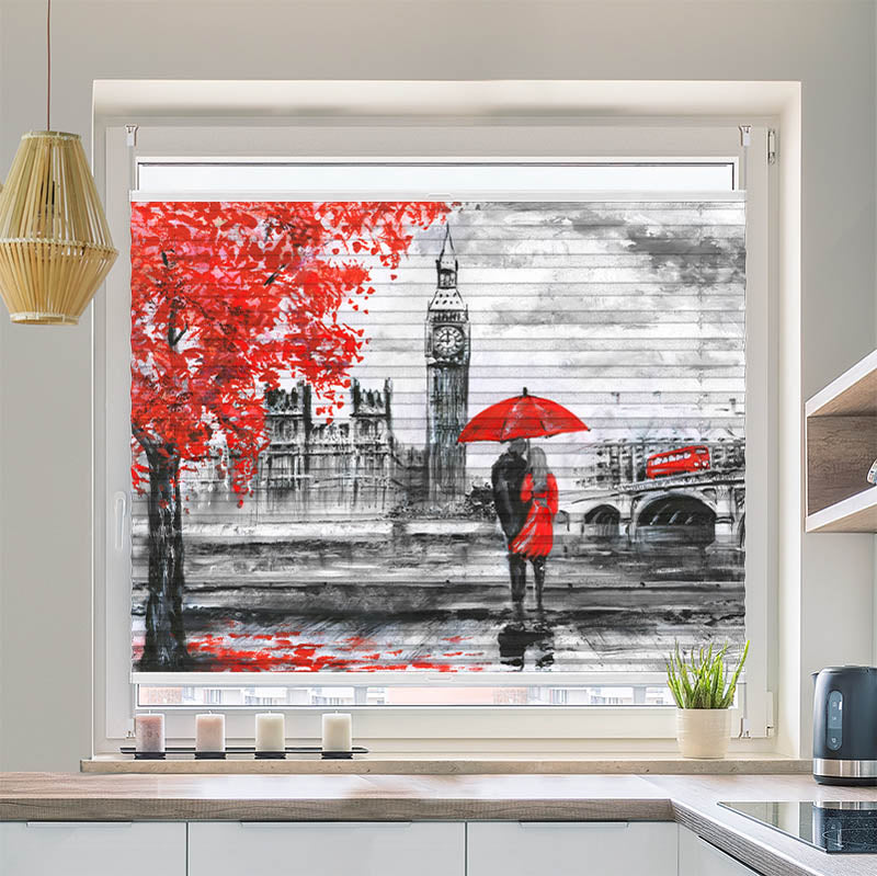 Wabenplissee Motiv London Big Ben Gemaelde