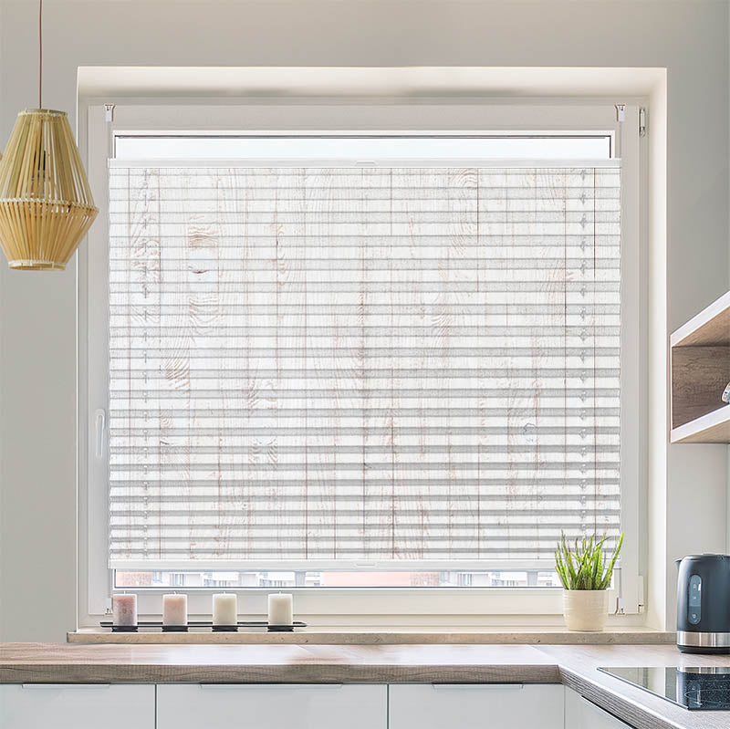 Wabenplissee Motiv Hintergrund Weisse Holzlatten