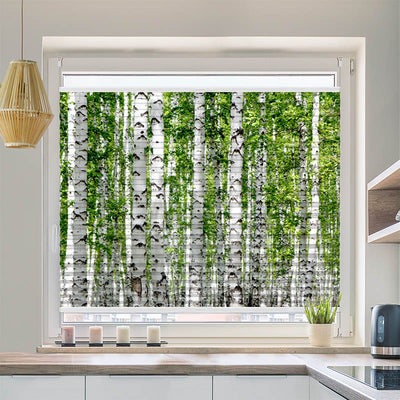 Wabenplissee Motiv Birkenwald