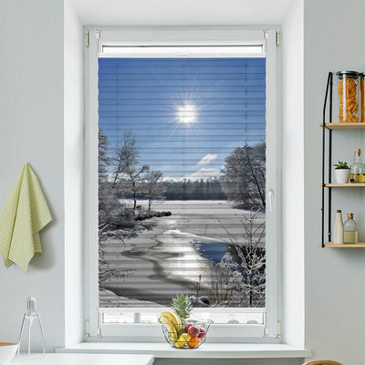 Wabenplissee Motiv Schneelandschaft