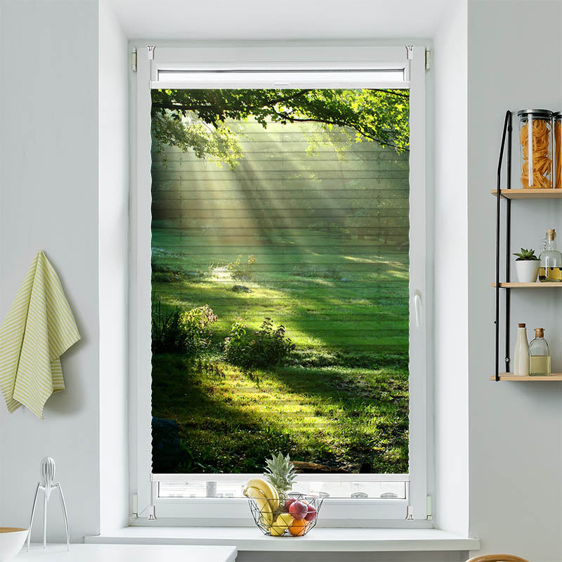 Wabenplissee Motiv Lichtung im Wald