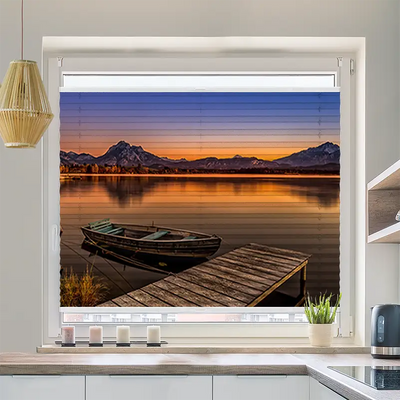 Wabenplissee Motiv Abendstimmung am Hopfensee