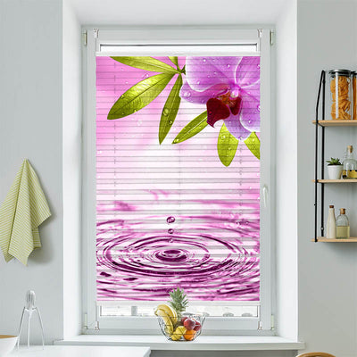 Wabenplissee Motiv Pinke Orchidee mit Wassertropfen