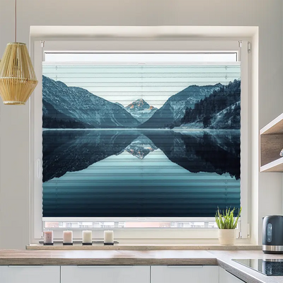 Wabenplissee Motiv Plansee Alpen