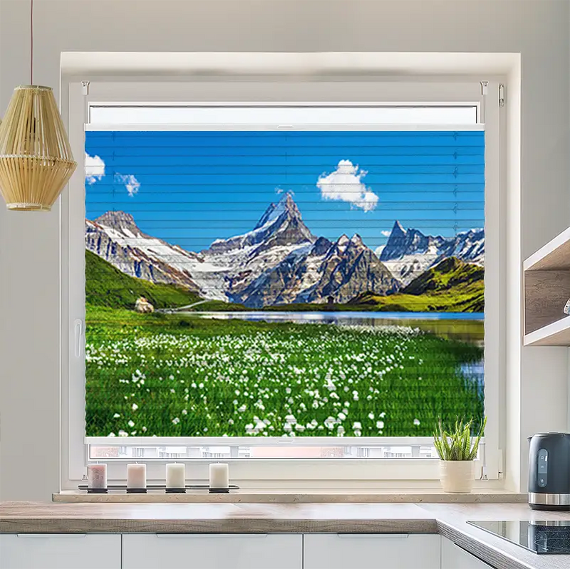 Wabenplissee Motiv Schweizer Alpen Bachalpsee