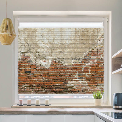 Wabenplissee Motiv Alte Steinmauer mit Putz