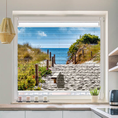 Wabenplissee Motiv Weg zum Strand