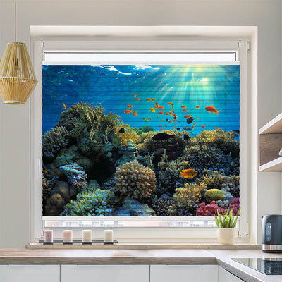 Wabenplissee Motiv Fische im Ozean