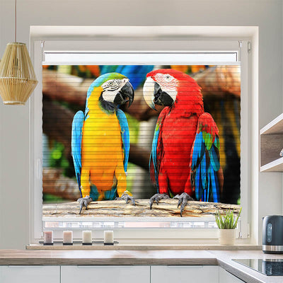 Wabenplissee Motiv Papageien