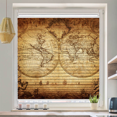 Wabenplissee Motiv Vintage Map