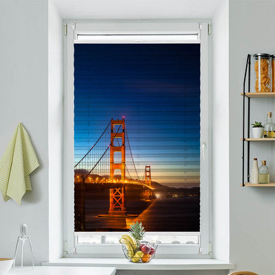 Wabenplissee Motiv Golden Gate Bridge Nacht