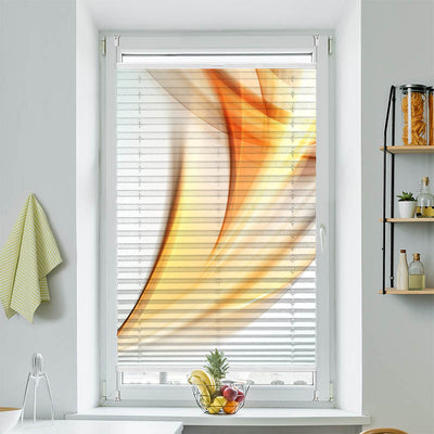 Wabenplissee Motiv Abstakt Wellen Orange Grau