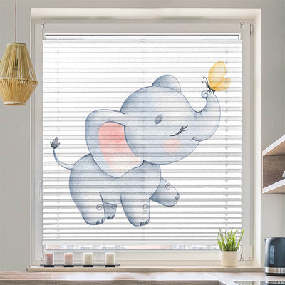 Wabenplissee Motiv Elefantenkind Schmetterling