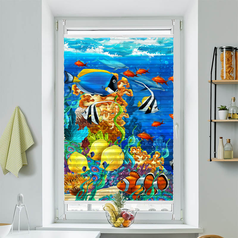 Wabenplissee Motiv Fische Comic