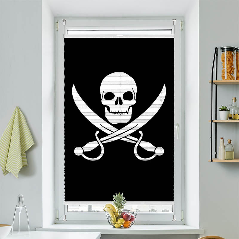 Wabenplissee Motiv Totenkopf Saebel