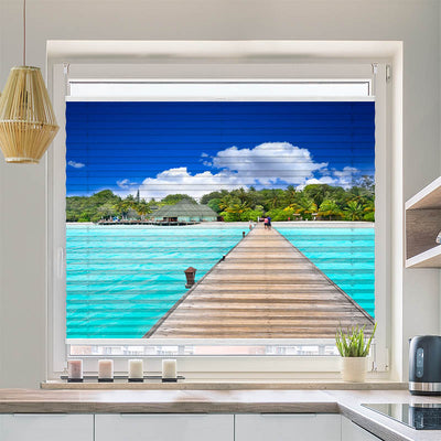 Wabenplissee Motiv Meer Steg