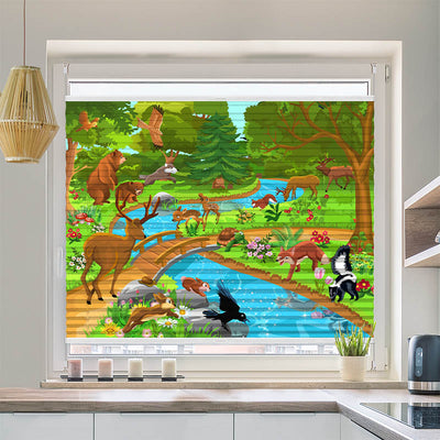 Wabenplissee Motiv Wilde Tiere am Luss