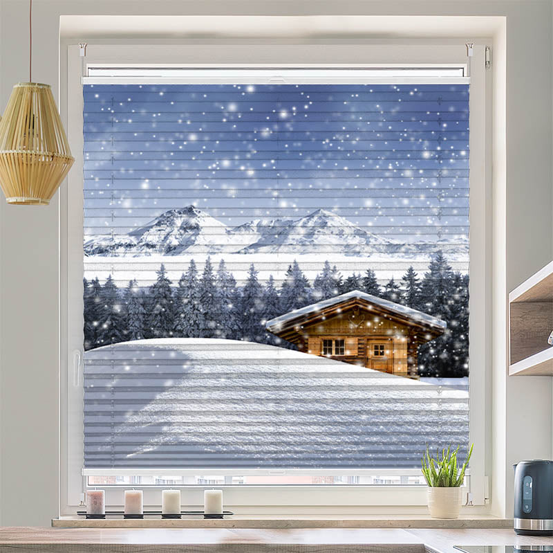 Wabenplissee Motiv Schneehuette Winter