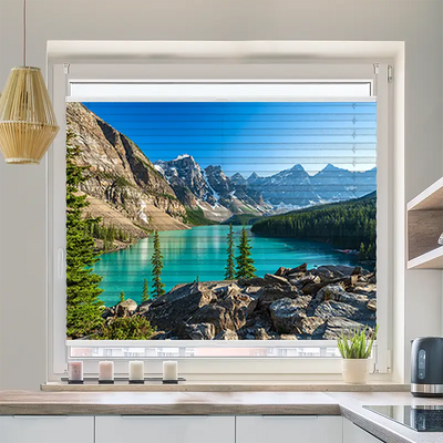 Wabenplissee Motiv Rocky Mountains Canada