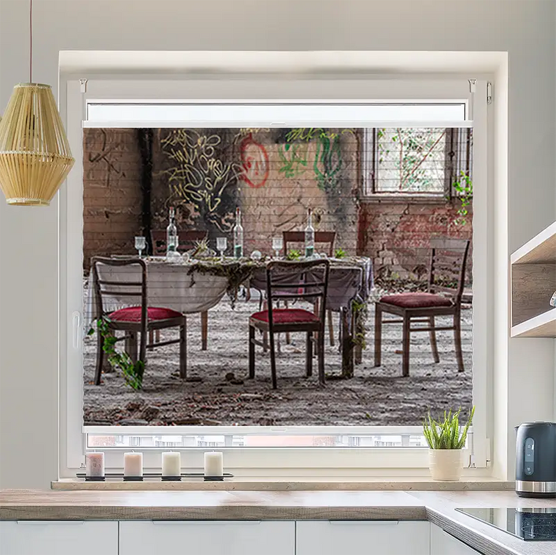 Wabenplissee Motiv Lost Place der Beelitzer Heilstätten