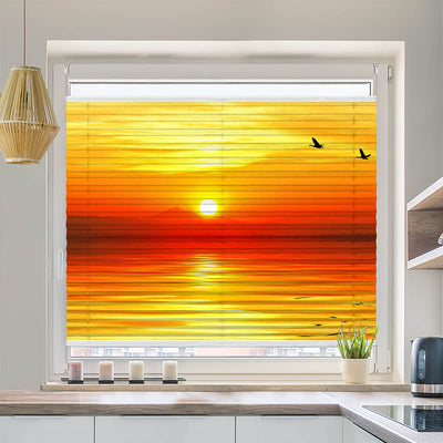 Wabenplissee Motiv Sonnenuntergang Meer