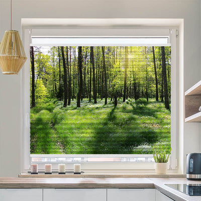 Wabenplissee Motiv Wald Panorama