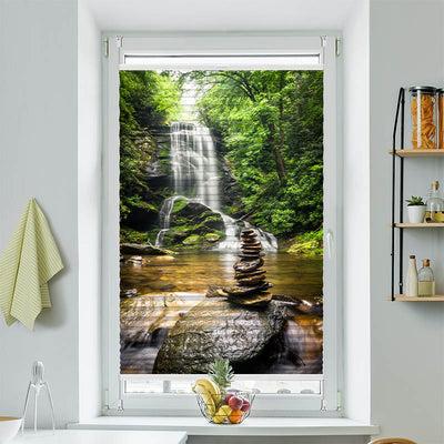 Wabenplissee Motiv Wasserfall Zen Stones