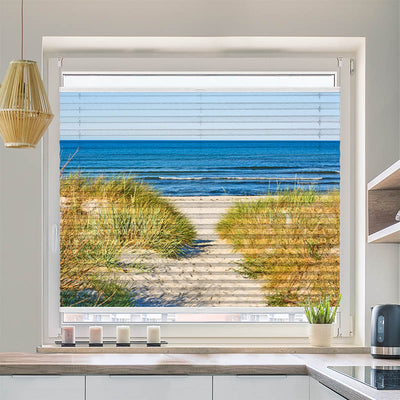 Wabenplissee Motiv Duene Meer Ostsee