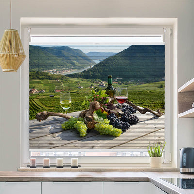 Wabenplissee Motiv Trauben Wein Natur