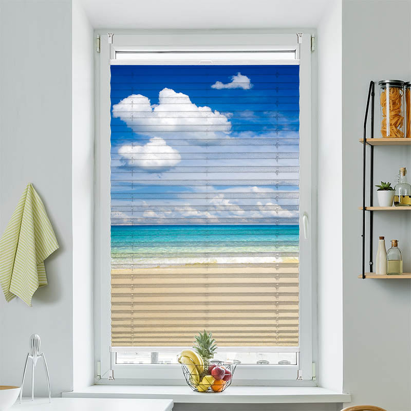 Wabenplissee Motiv Meer Himmel Strand