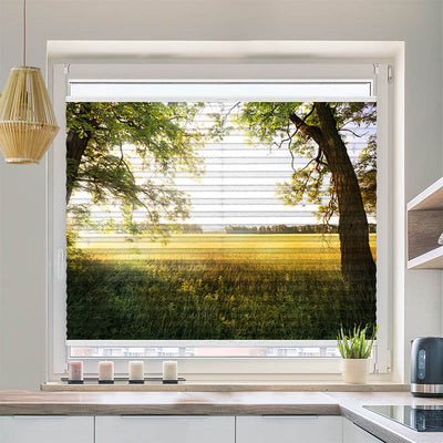 Wabenplissee Motiv Leuchtturm Meer